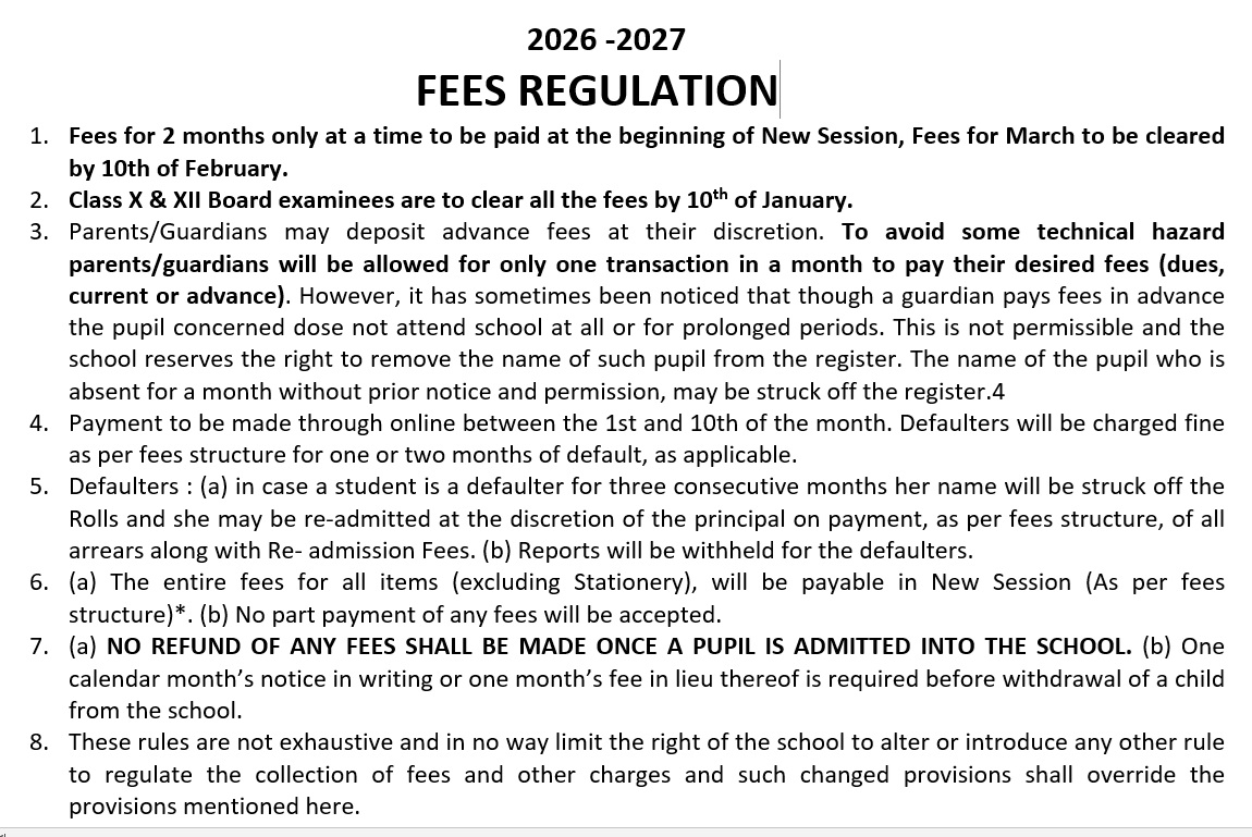 FEES REGULATION